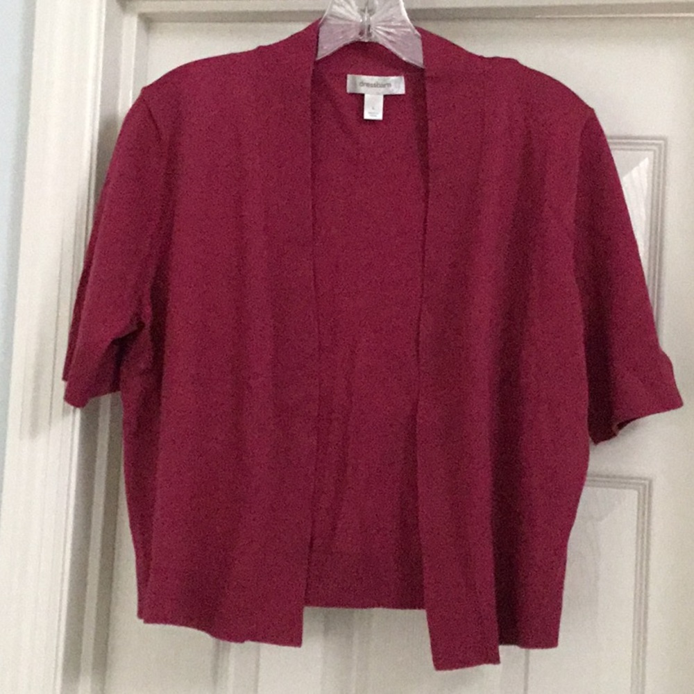Burgandy Short Sleeve Shrug, size large